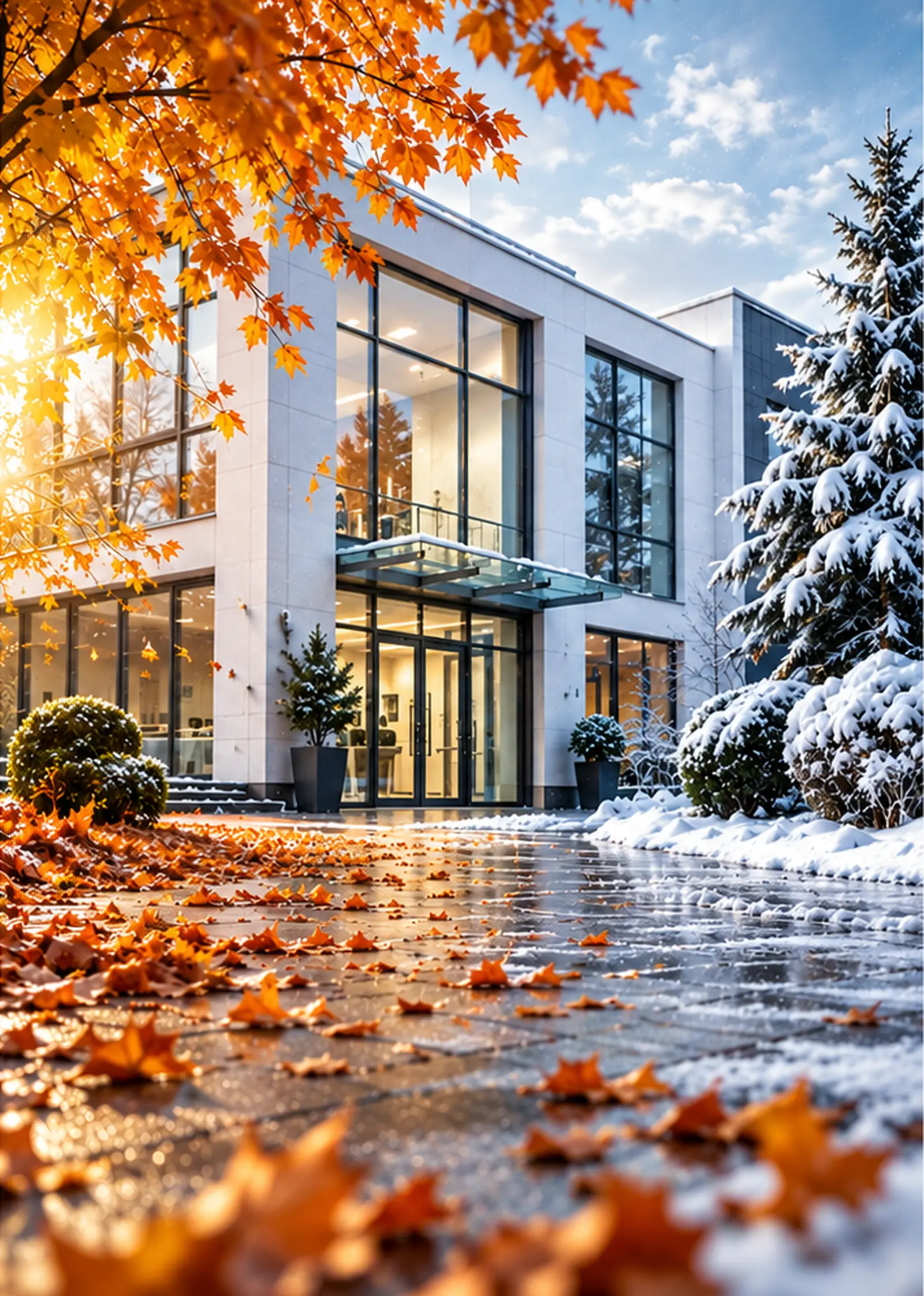 Hochwertige, gepflegte Immobilie bei Herbst- und Winterwetter